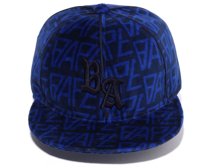 Кепка Bape Logo Monogram Velour Cap Royal Blue