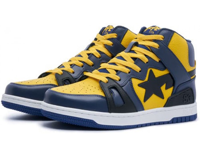 Bape Sta 93 HI Navy Blue Yellow
