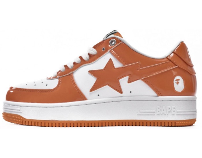 Bape Sta M2 Leather White Orange