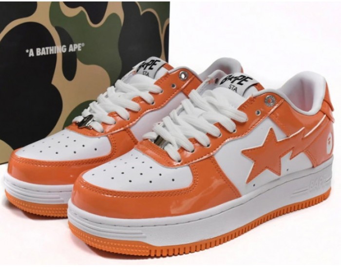 Bape Sta M2 Leather White Orange