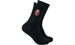 Носки Bape Ape Head Brown Monkey черные высокие, 2 пары